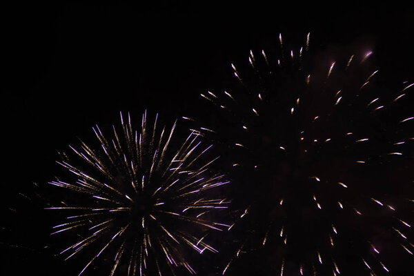 Fireworks at night sky