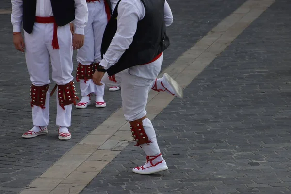 Baskische Volksdanser Een Straatfestival — Stockfoto