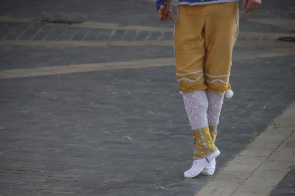 Danse Folklorique Basque Dans Festival Rue — Photo