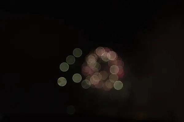 Фейерверки Ночью Эффектом Боке — стоковое фото