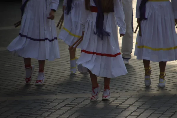 Basque Folk Dance Street Festival — Zdjęcie stockowe