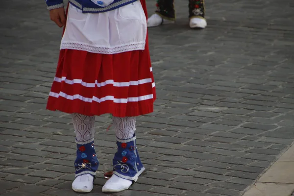 Basque Folk Dance Street Festival — Zdjęcie stockowe
