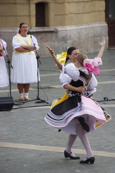 在户外音乐节上跳斯洛伐克舞 — 图库照片