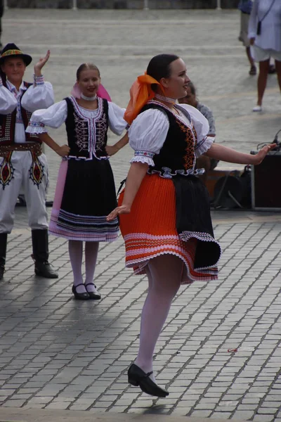 Taniec Słowacki Festiwalu Plenerowym — Zdjęcie stockowe