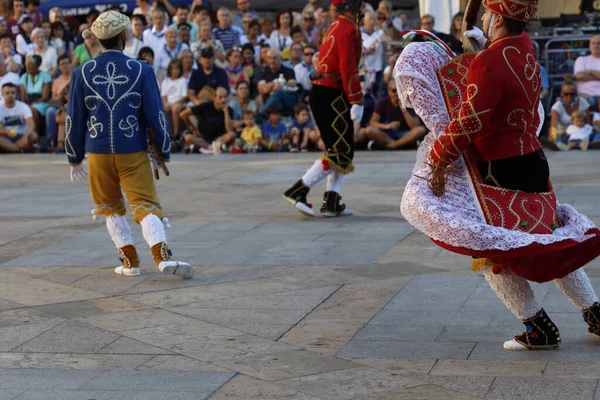 Basque Folk Dancers Old Town Bilbao — Stock Photo, Image