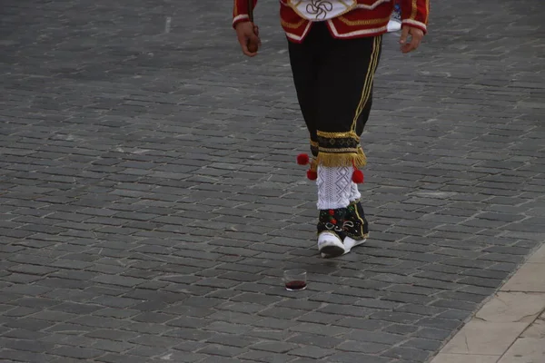 Basque Folk Dance Exhibition Street — Stock Photo, Image