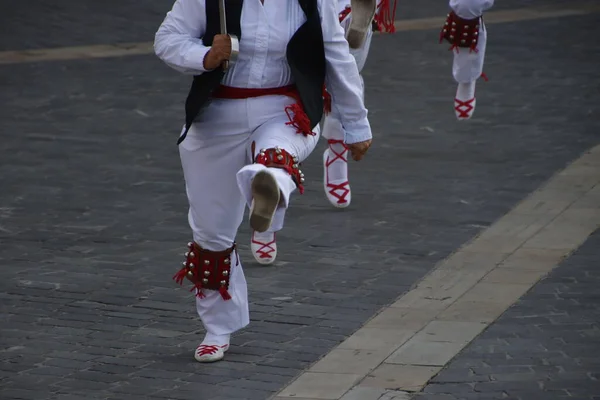 Basque Έκθεση Λαϊκού Χορού Στο Δρόμο — Φωτογραφία Αρχείου