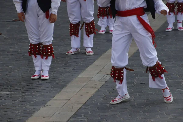 Exposição Dança Folclórica Basca Rua — Fotografia de Stock