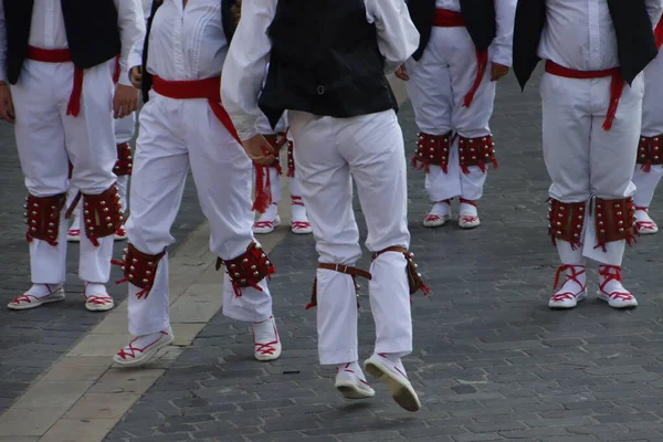 Baskische Volksdans Tentoonstelling Straat — Stockfoto