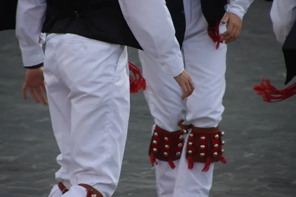 Basque Folk Dance Exhibition Street — Stock Photo, Image