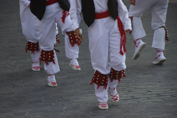 Baskijska Wystawa Tańca Ludowego Ulicy — Zdjęcie stockowe
