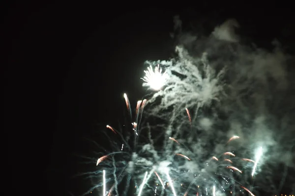 Fireworks Exhibition Night Sky — Stock Photo, Image