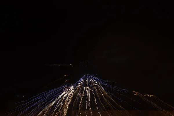 Spettacolo Fuochi Artificio Nel Cielo Notturno — Foto Stock