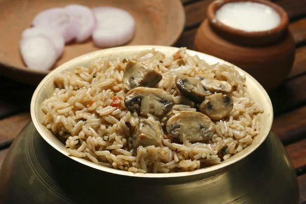 Mushroom Biryani — Stock Photo, Image