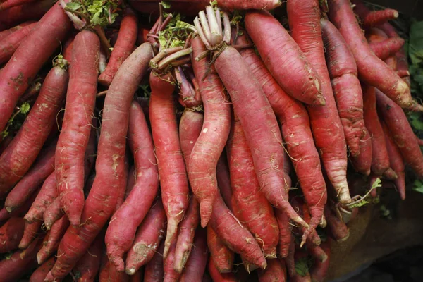 Sladké brambory - kořen použitý ve vaření v indických pokrmů. — Stock fotografie