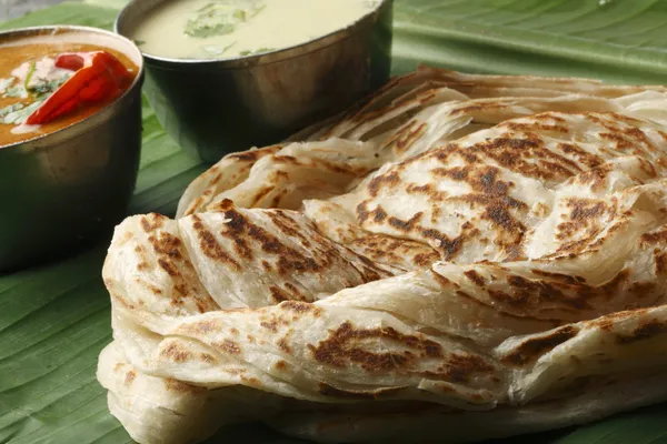 Kerala Paratha - a layered flatbread from Kerala — Stock Photo, Image