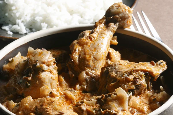 Handi Murg - Marinated chicken in fresh green spices cooked in its own juice — Stock Photo, Image