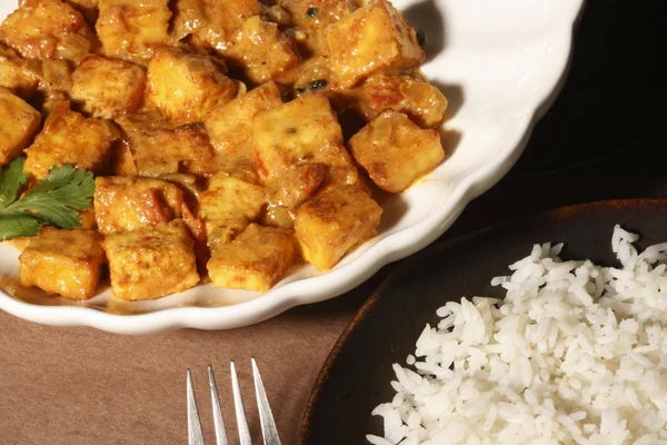 Paneer korma - κύβους τυρί cottage σε πλούσια σάλτσα — Φωτογραφία Αρχείου