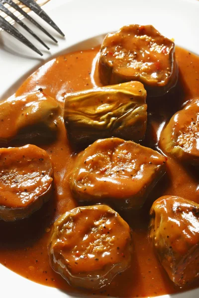 Salada de Bonjan - Uma salada de berinjela picante do Afeganistão — Fotografia de Stock