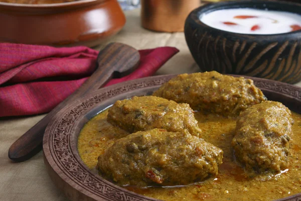 Machh carneiro kofta é um prato kashmiri feito de carneiro frito — Fotografia de Stock