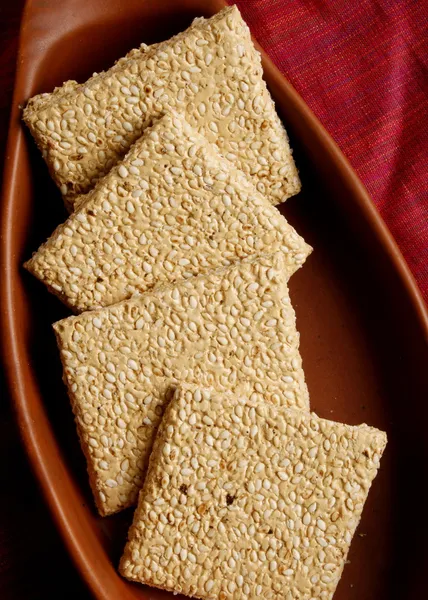 Gajak is a dry sweet made of sesame seeds — Stock Photo, Image