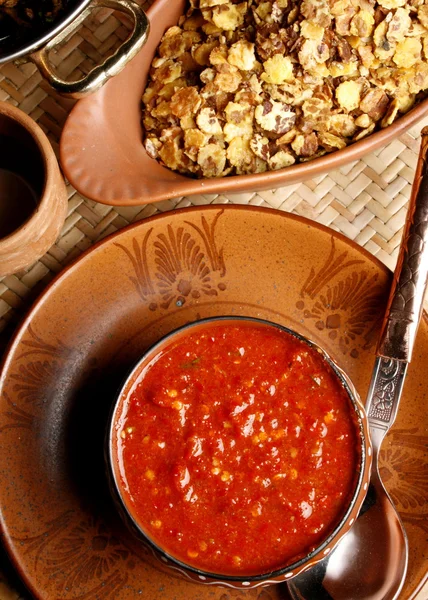 Lahsun kı chutney Rajasthan popüler yiyecek özellikle kış sezonunda olduğunu. — Stok fotoğraf
