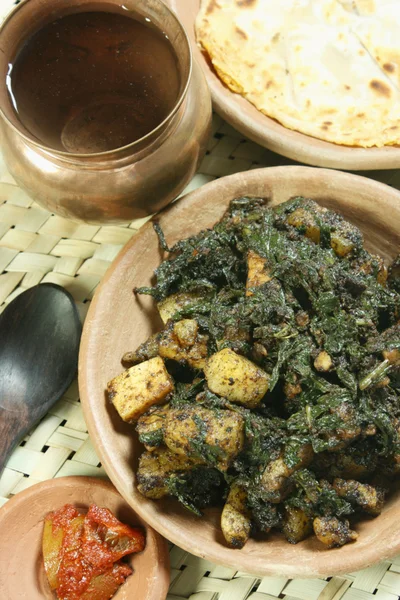 Saag Paneer it is a north Indian vegetable — Stock Photo, Image