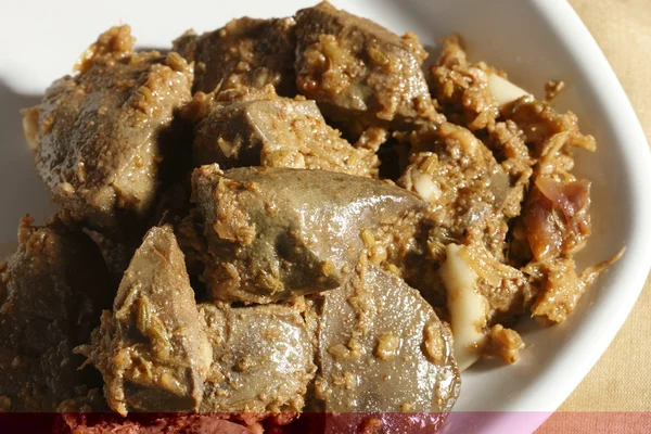 Bhugal kaleji - ein vegetarisches Gericht aus der Sindh-Region — Stockfoto