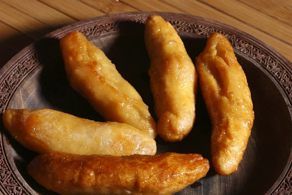 Tosha(Sweet Flour Rolls) - A flour based Dessert made with plain — Stock Photo, Image