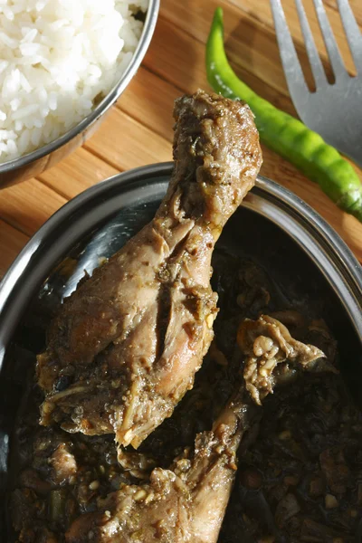 Andhra chili kyckling - en kryddig och populära icke-veg maträtt från andhra — Stockfoto