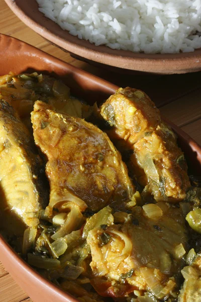 Andhra Chepala Pulusu - Fish Cooked in Tamarind Sauce — Stock Photo, Image