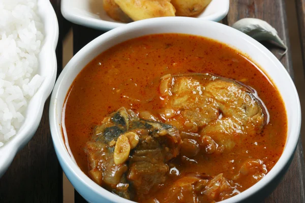 Fisch Varuthuracha Curry - Fischcurry im Kerala-Stil — Stockfoto