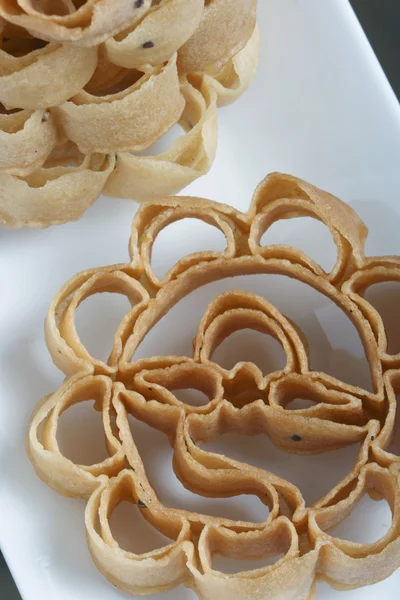 Achappam or Rose cookie - a sweet and crunchy snack of Kerala — Stock Photo, Image