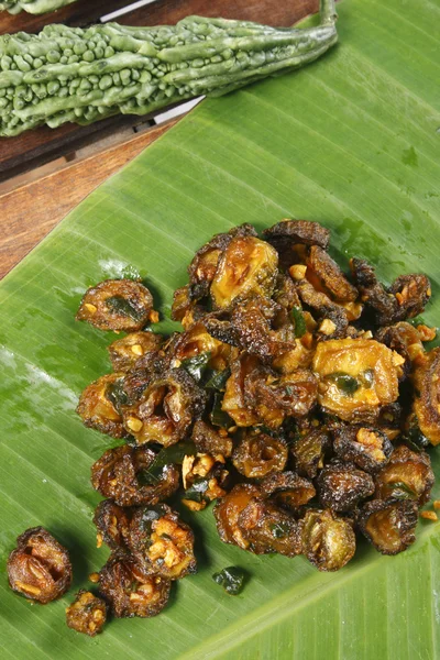 Bitter gourd fry - A dish from Tamil Nadu — Stock Photo, Image