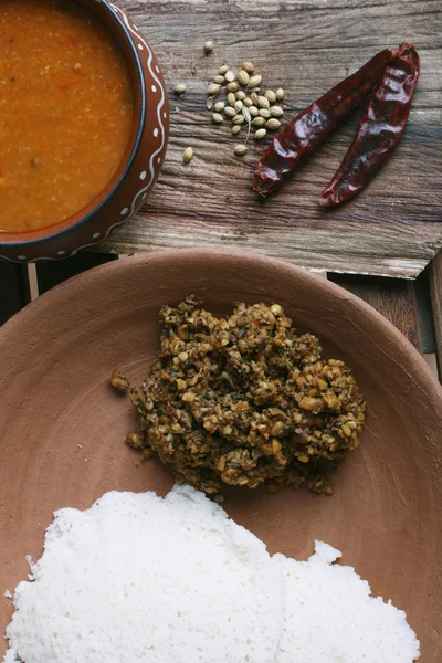 Idli Molagapodi é um prato à base de pó de Tamil Nadu — Fotografia de Stock