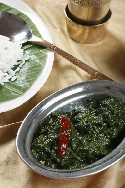 Tamil Spinach Keerai - Un piatto di TamilNadu — Foto Stock