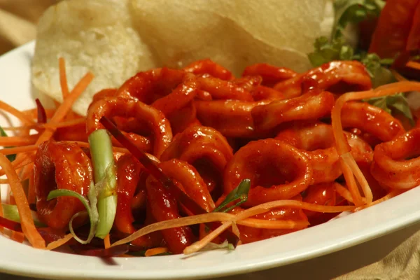 Chilli Calamari - A goan squid preparation — Stock Photo, Image