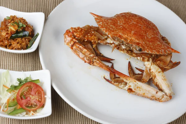 Goan Crab Fry - ein Gericht aus dem Braten ganzer Krabben — Stockfoto