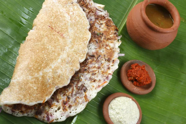 Onion dosa is typically  South Indian pancake. — Stock Photo, Image