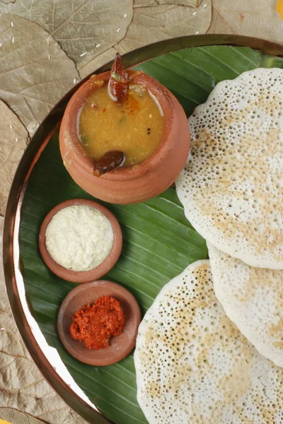 Set Dosa - Pancake dari India Selatan — Stok Foto