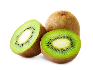 taze kivi üzerinde beyaz izole