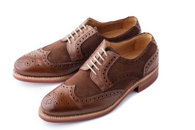 Pair of two tone men brogues clipart