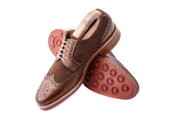Pánské hnědé boty — Stock fotografie