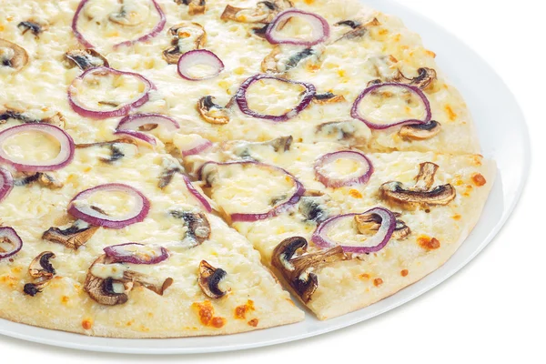 Pizza con funghi primo piano — Foto Stock