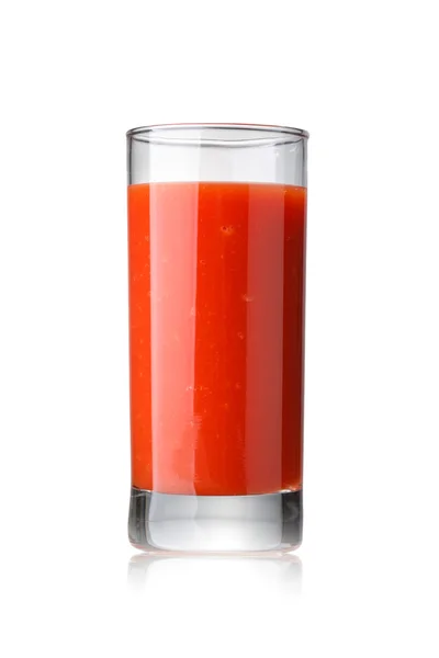 Sumo de tomate isolado sobre branco — Fotografia de Stock