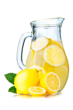 Lemonade pitcher with lemons clipart