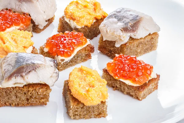 Canapes with seafood — Stock Image Canapes with seafood Stock Image