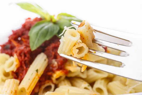 Pasta penne with bolognese sauce — Stock Photo, Image