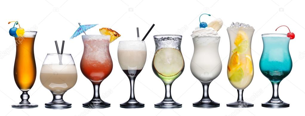 Set of summer cocktails