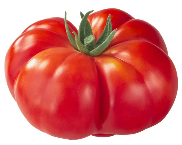 Reisetomate Erbstück Gerippte Tomate Solanum Lycopersicum Frucht Isoliert — Stockfoto